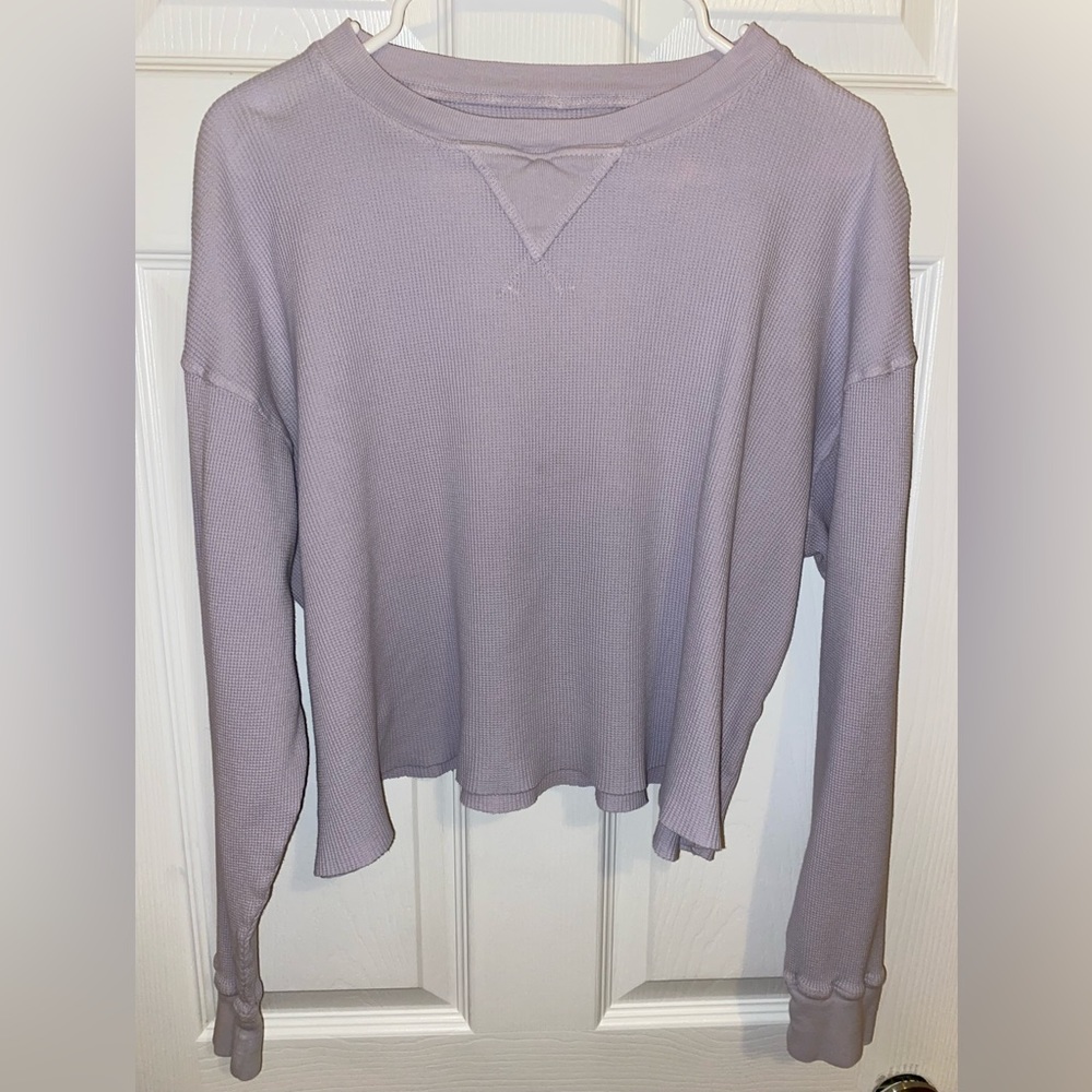 Light Purple Waffle Long Sleeve, Size M